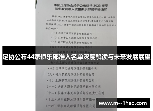 足协公布44家俱乐部准入名单深度解读与未来发展展望 足协公布44家俱乐部准入名单深度解读与未来发展展望